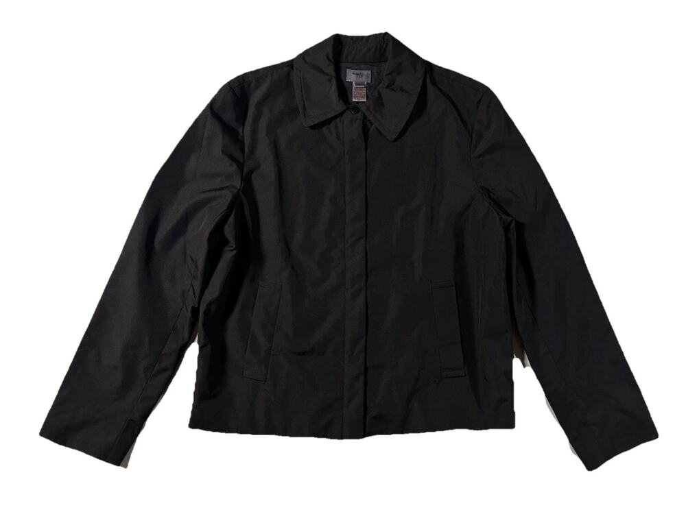 5/48 Women’s Sz 6 Black Full Zip Collared Jacket Pockets Y2K USA Made